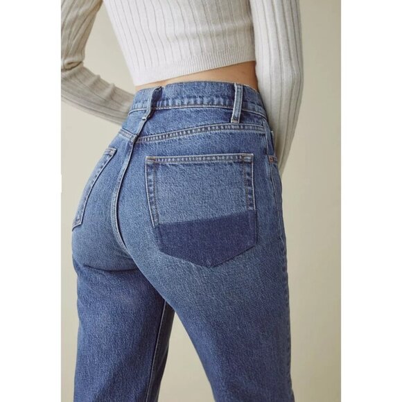 NWT Reformation Cynthia Patch High Rise Straight Jeans in Arroyo Size 29 - Picture 4 of 9
